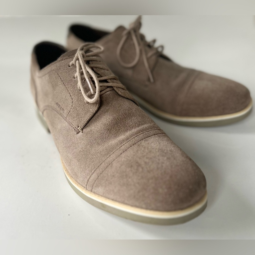 GEOX Tan Suede Oxford Shoes
